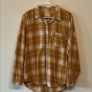 Lucky Brand Tan Plaid Casual Shirt